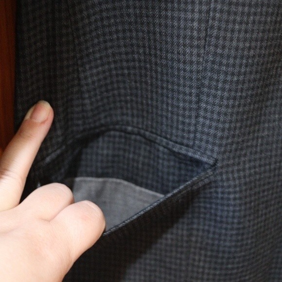 Mark Shale Vintage Charcoal Gingham Skirt Suit with Oriental Style Jacket 12 - Picture 8 of 15